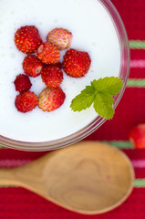 healthy healthy Breakfast with fresh strawberries