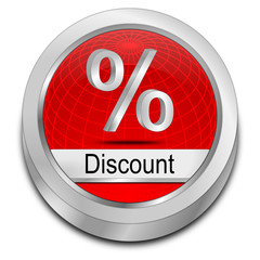 Discount button - 3D illustration