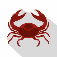 Red sea crab icon, flat style