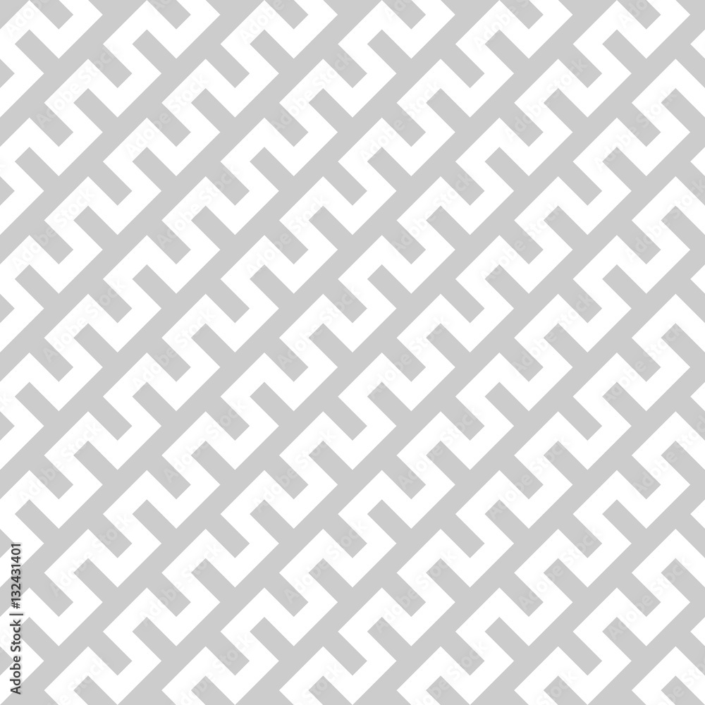 Poster white zigzag lines in diagonal arrangement on grey background. abstract background geometrical seaml