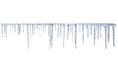 perfect icicles natural and with clipping path for easy copy - obrazy, fototapety, plakaty