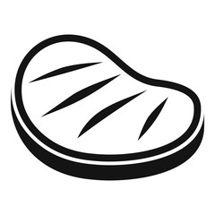 Beef steak icon, simple style
