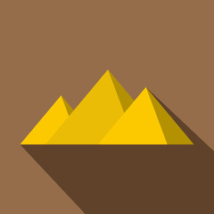 Egyptian Giza pyramids icon, flat style