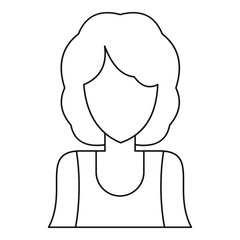 Young woman avatar icon, outline style