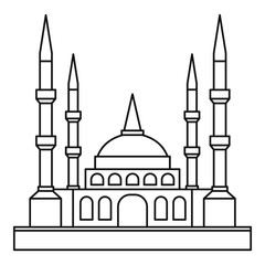 Muslim mosque icon, outline style