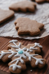 Baking christmas cookies.