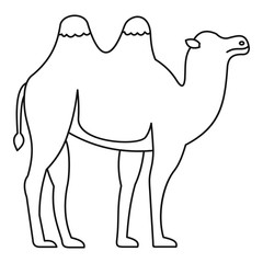 Bactrian camel icon, outline style