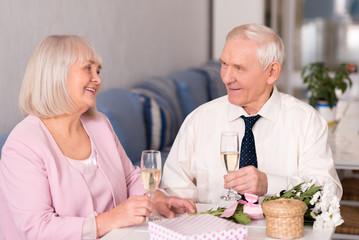 Grandparents celebrating anniversary
