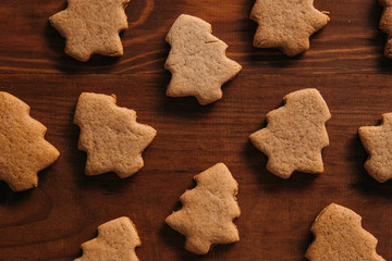 Baking christmas cookies.
