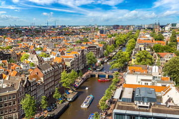 Naklejka na ściany i meble Panoramic view of Amsterdam