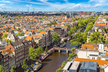 Fototapeta na wymiar Panoramic view of Amsterdam