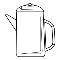 Metal kettle icon, outline style