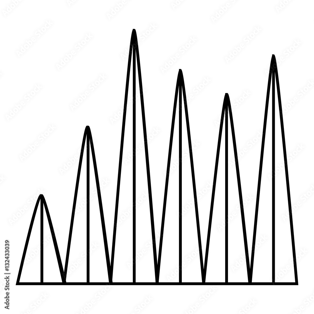 Poster line graph icon, outline style