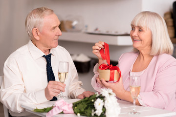 Admirable love birds having a celebration
