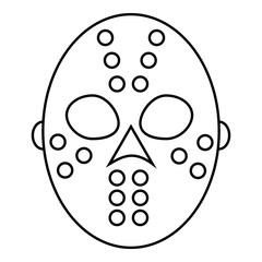 Hockey mask icon, outline style