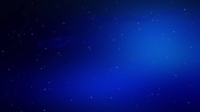 Simulated twinkling stars on blue background