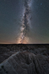 Milky Way Galaxy Over Badlands National Park  - obrazy, fototapety, plakaty