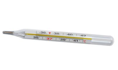 Thermometer on white background