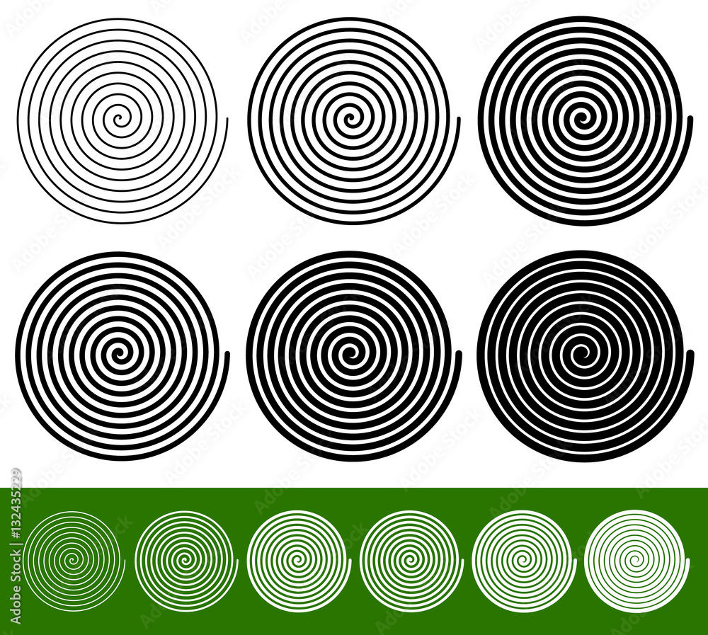 Aufkleber logarithmic spirals with thinner and thicker lines