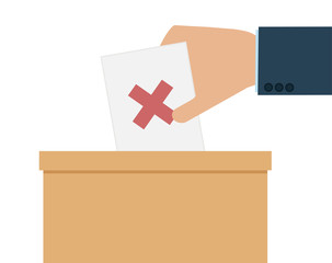 Fototapeta premium Ablehnung mit rotem Kreuz bei einer Abstimmung
