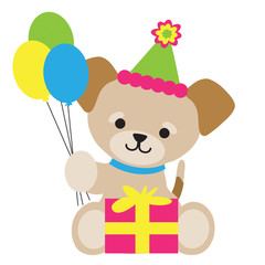 Fototapeta premium Brown Puppy Birthday
