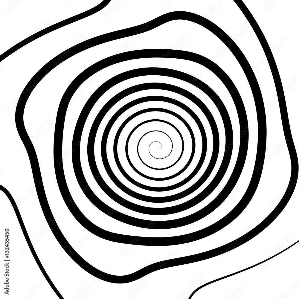 Poster geometric spiral pattern. abstract monochrome texture. vortex, s