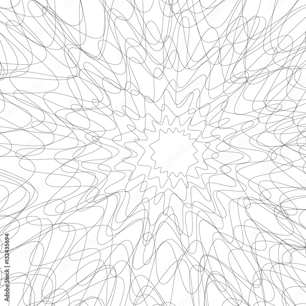 Poster tangled random curvy lines pattern, geometric element