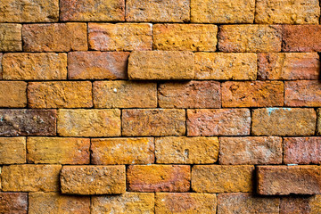 The wall made from Red solid bricks