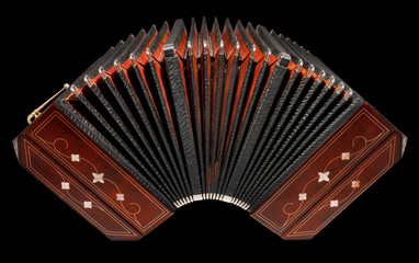 Bandoneon, argentine tango instrument, isolated with path