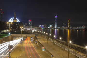 Plakat Dusseldorf at night