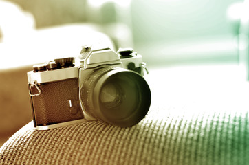 Old Vintage Film Camera with Manual Focus Lens