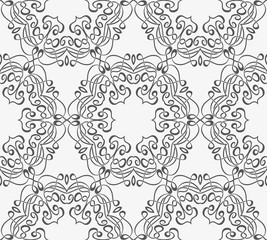 Abstract Oriental floral seamless pattern. Floral background geometric pattern. Ethnic floral pattern tile with flowers. EPS 10