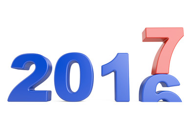 New Year 2016 - 2017, blue number seven top.