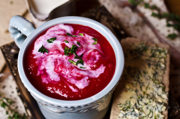 The thick beet soup