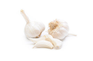 Fresh garlic isolated on white background