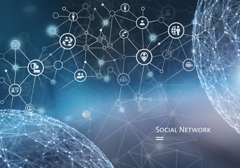 Global connection. Social network concept