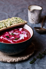 The thick beet soup