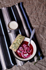 The thick beet soup