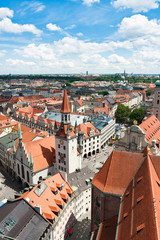 Obraz premium Old Town Hall and rooftops of Munich