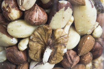 Nuts in a Jar, Closeup, as a Backgrounds