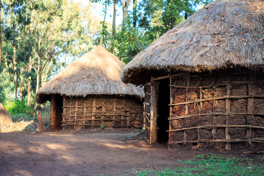 Traditional, tribal hut of Kenyan people
