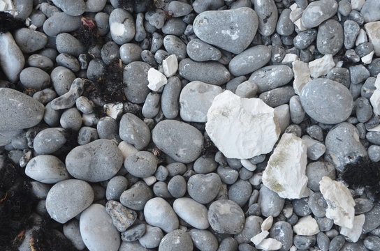 Trockene Steine am Steinstrand