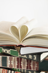 Book pages in a heart shape