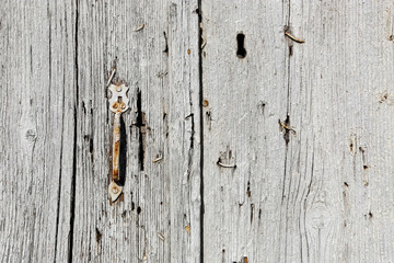 Very old wooden door with handle