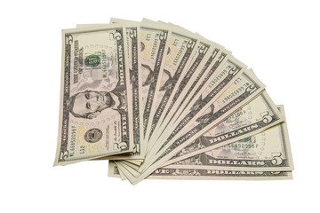 five dollars banknotes 