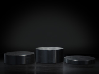 Pedestal for display,Platform for design,Blank product stand.3D rendering.