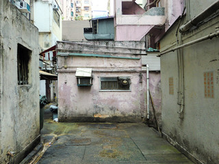 Grungy Hong Kong city alley
