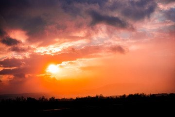 Obraz premium Dramatic sunset