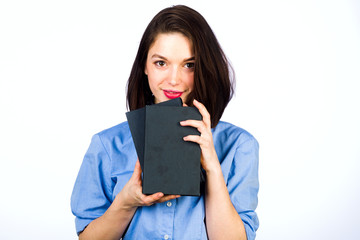 Young girl with books