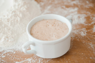 Chef preparing dough - cooking process